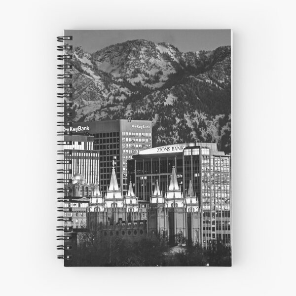 Item preview, Salt Lake City Downtown Winter Skyline - Black And White designed and sold by ultimateplaces.
