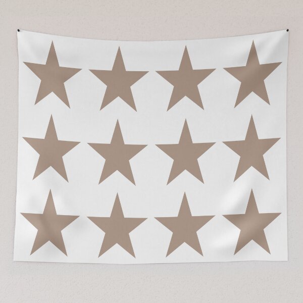 Item preview, Large WARM TAUPE and WHITE STARS  designed and sold by RachelMacht.