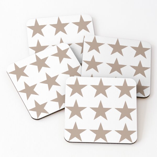 Item preview, Large WARM TAUPE and WHITE STARS  designed and sold by RachelMacht.
