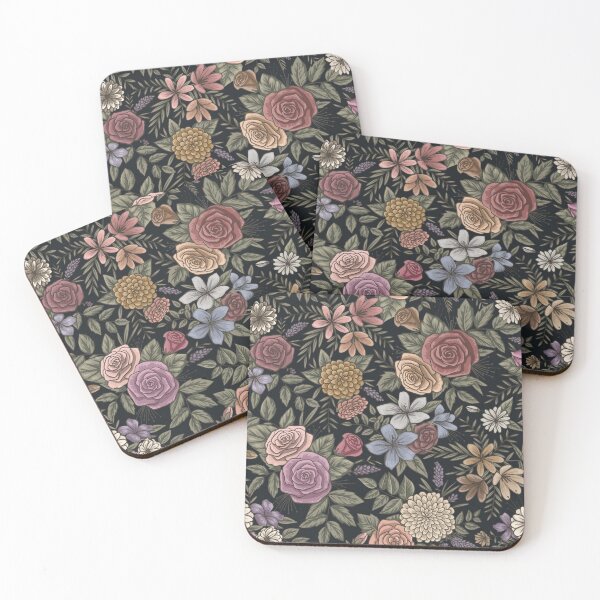 Item preview, Vintage Florals in Black designed and sold by ElleMacNeil.