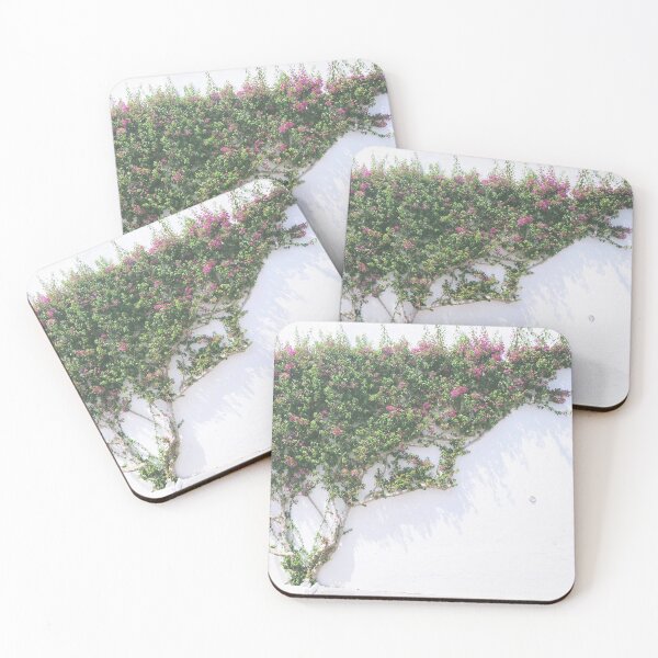 Item preview, Pink spring flowers and green on white wall designed and sold by Schuva.