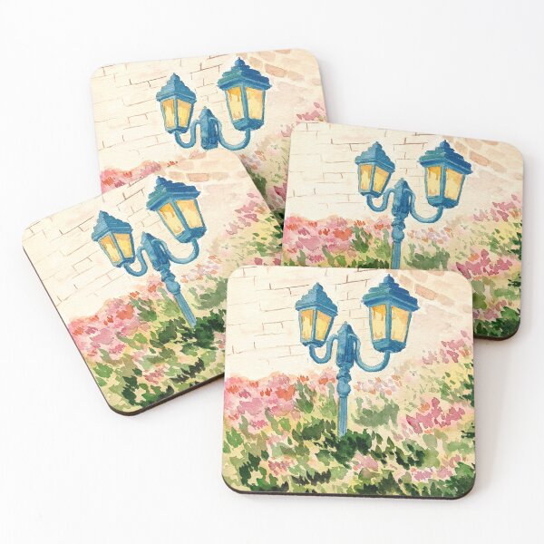 Item preview, Iron Street Lamp in Flowers Watercolor designed and sold by Mary Kate Cuccari.