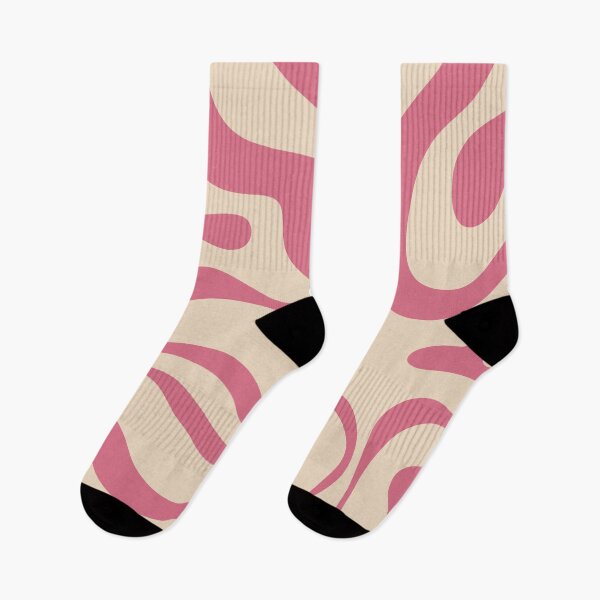 Item preview, Retro Modern Liquid Swirl Abstract Pattern Square in Thulian Pink and Cream designed and sold by kierkegaard.