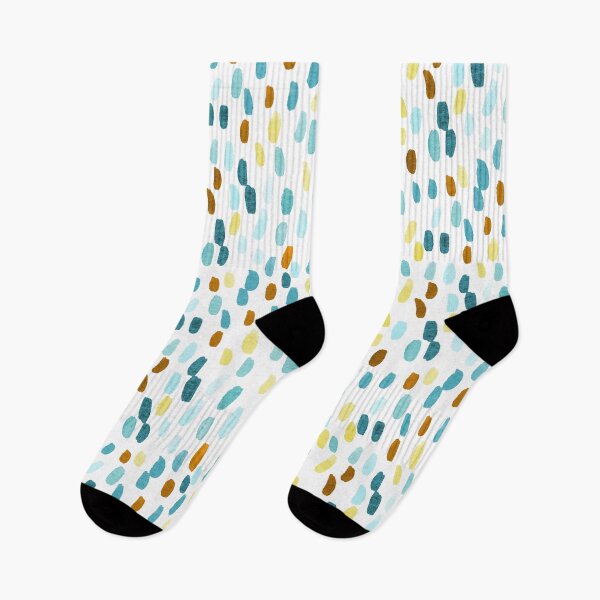 Item preview, Painted Rain | Blue and Ochre designed and sold by RebeccaFlaherty.