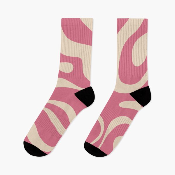 Item preview, Retro Modern Liquid Swirl Abstract Pattern Square in Cream and Thulian Pink designed and sold by kierkegaard.