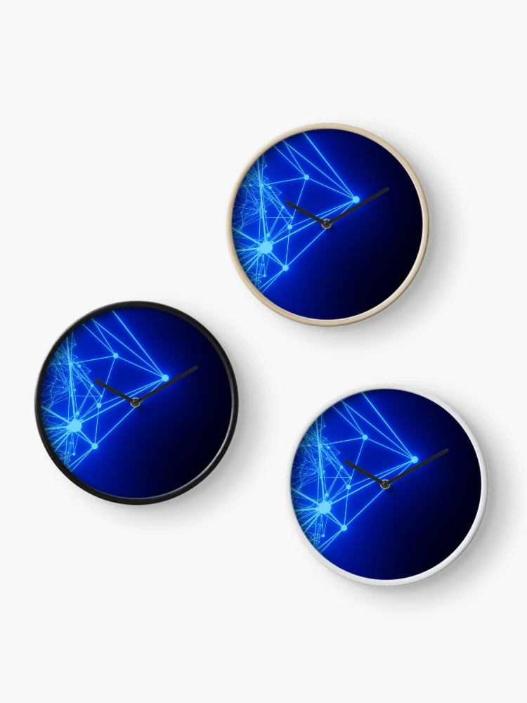 Thumbnail 3 of 4, Clock, Blue Plexus Background designed and sold by Inimma.