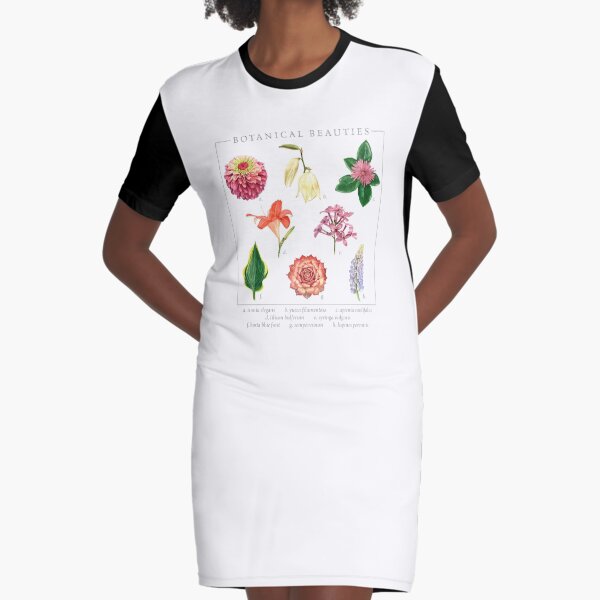 Botanical Beauties Floral Design for Flower Gardeners Graphic T-Shirt Dress