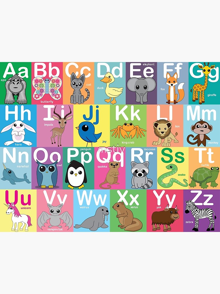 Citatplakat Poster - A3 - Alphabet Poster With Animal