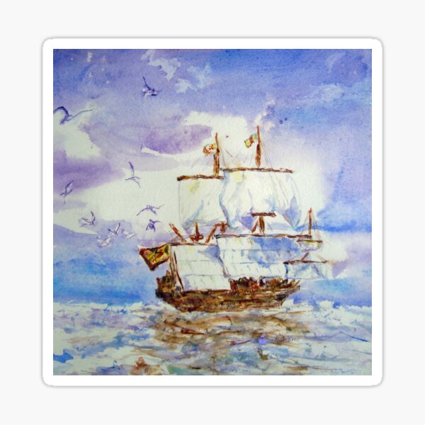 El Galeon Schooner by Blackburn Ink Sticker