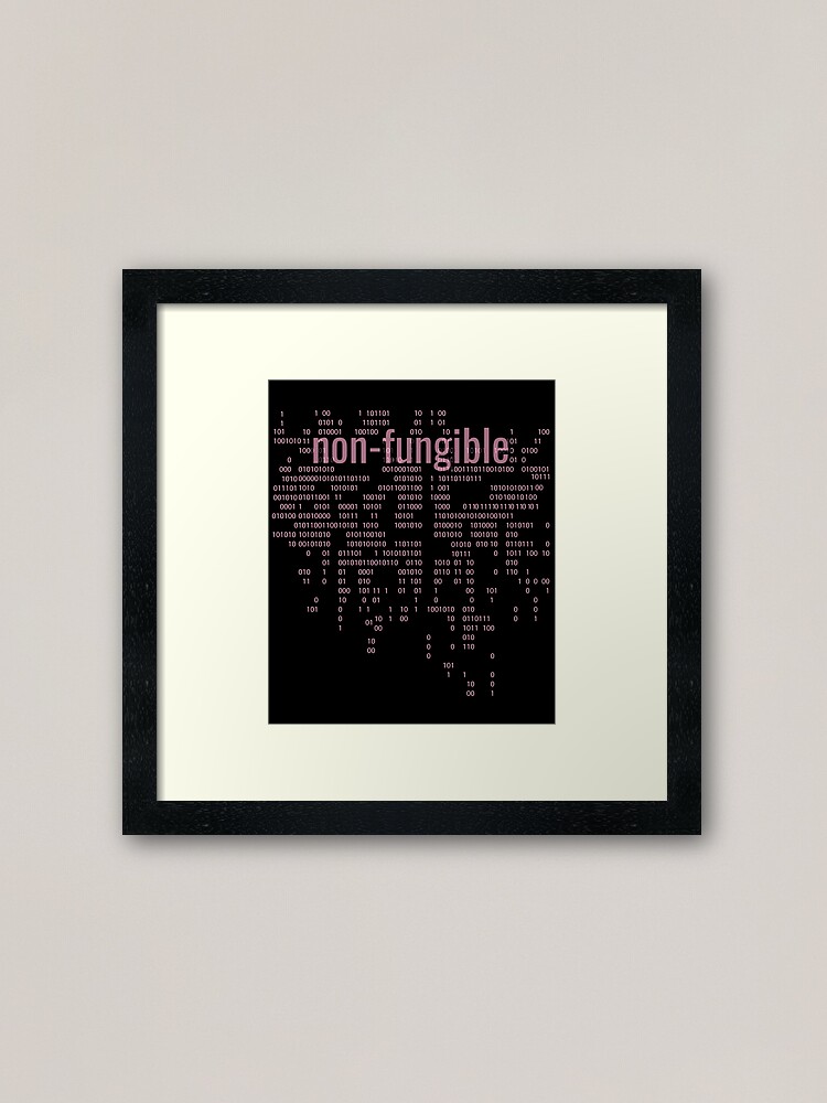 Alternate view of Non-Fungible crypto Pink Framed Art Print