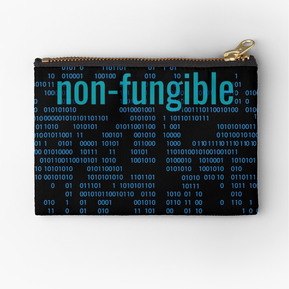 Non-Fungible crypto Blue Zipper Pouch