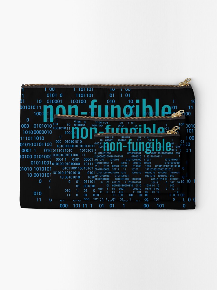 Alternate view of Non-Fungible crypto Blue Zipper Pouch