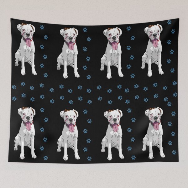 Item preview, White boxer dog cute pattern designed and sold by Maful.