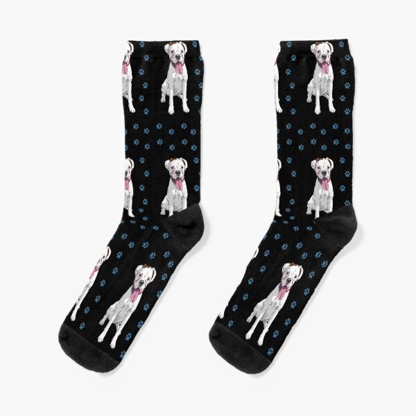 Item preview, White boxer dog cute pattern designed and sold by Maful.