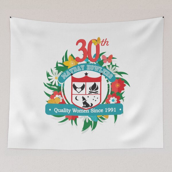 Aperçu de l'œuvre Mayday 30th Logo Blanc créée et vendue par logogurl.