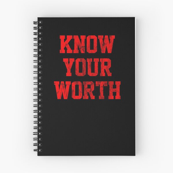 Item preview, Know Your Worth Phrase in Distressed Athletic Text designed and sold by Bumblefuzzies.