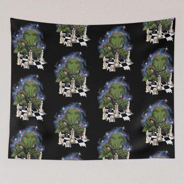 Item preview, Green Alien With Chessboard - Chess designed and sold by anziehend.