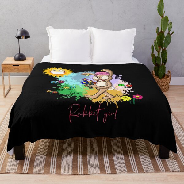 RABBIT GIRL Throw Blanket