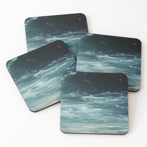 Item preview, Through the Night - Dark Green and Turquoise Beach Seafoams  designed and sold by Ilana Khoshsima.