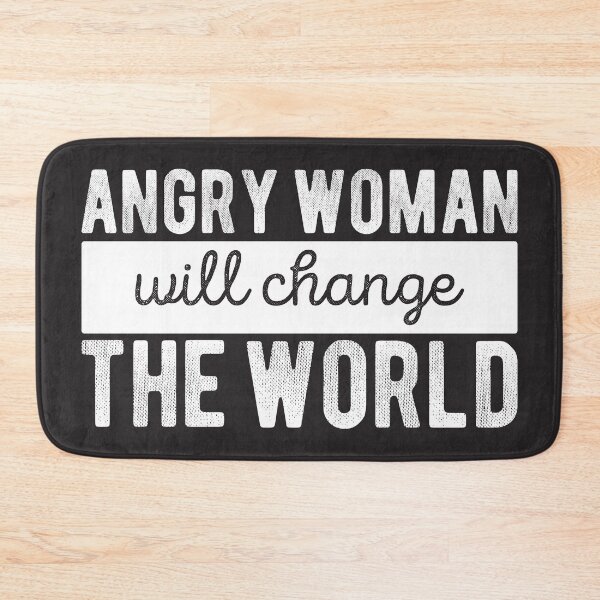 Item preview, Angry Woman Will Change The World Black and White Distressed Typography Design designed and sold by NightGleam.