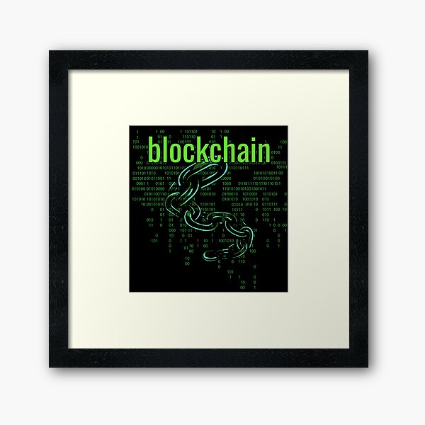 BlockChain Digital Green Framed Art Print