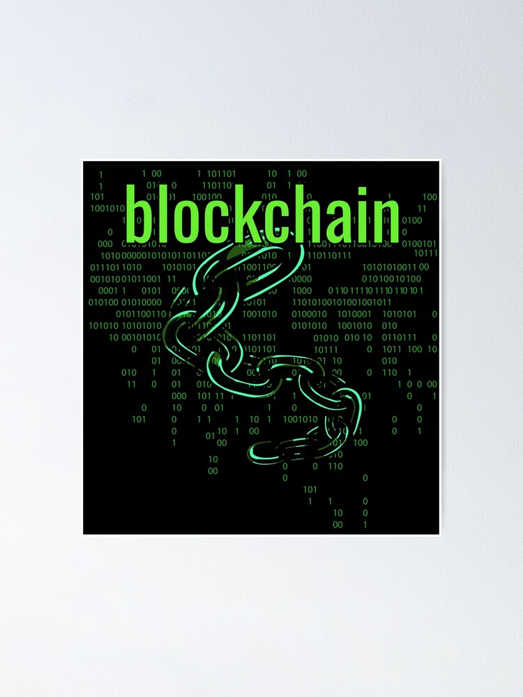 Alternate view of BlockChain Digital Green Poster