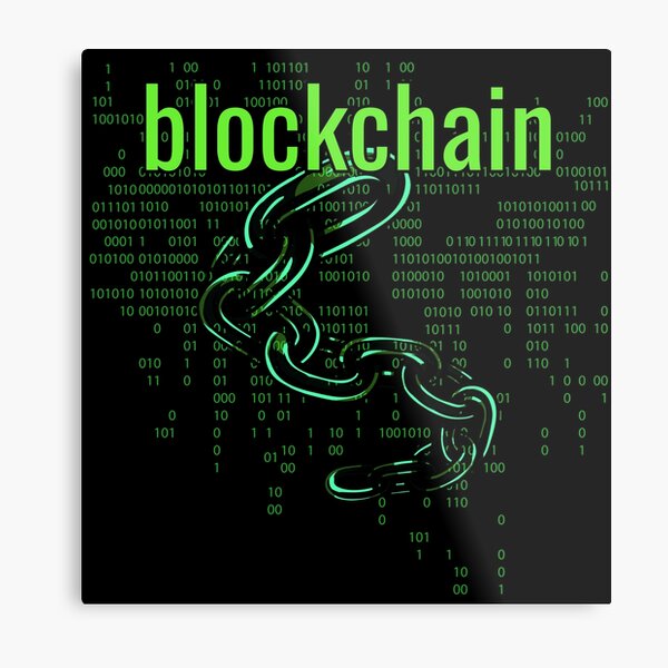 BlockChain Digital Green Metal Print