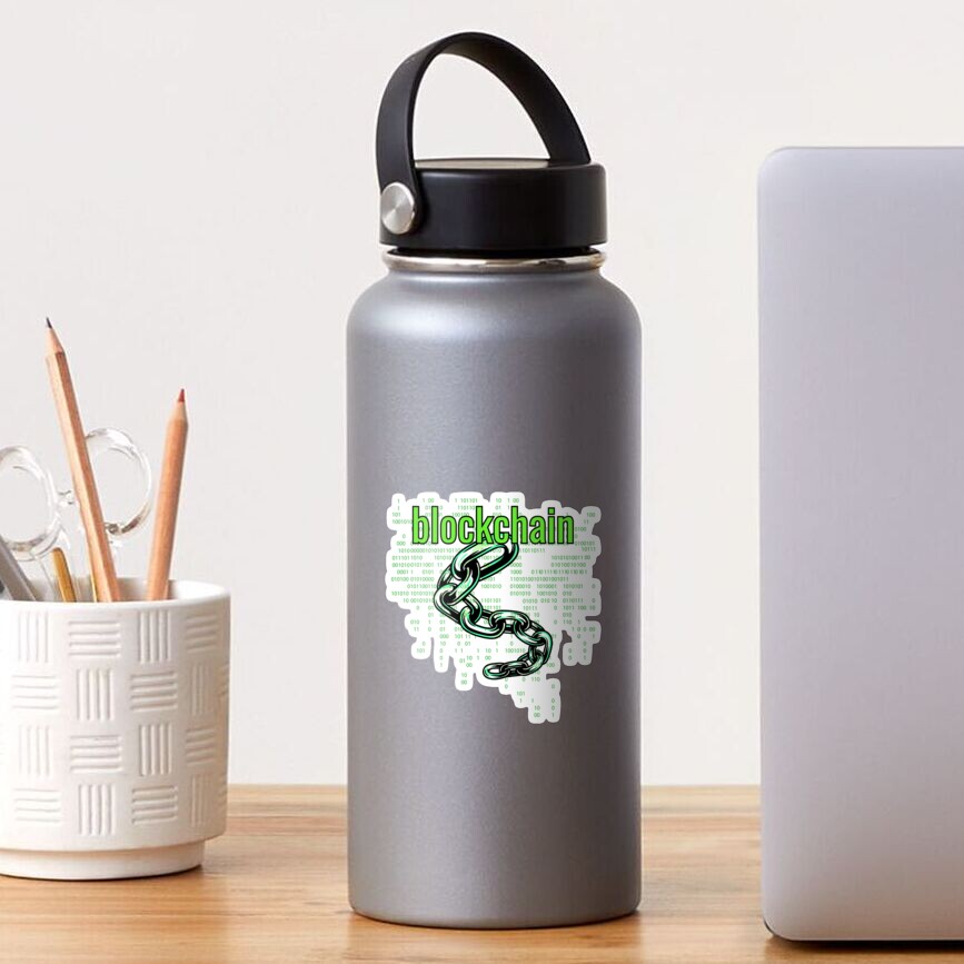 BlockChain Digital Green Sticker