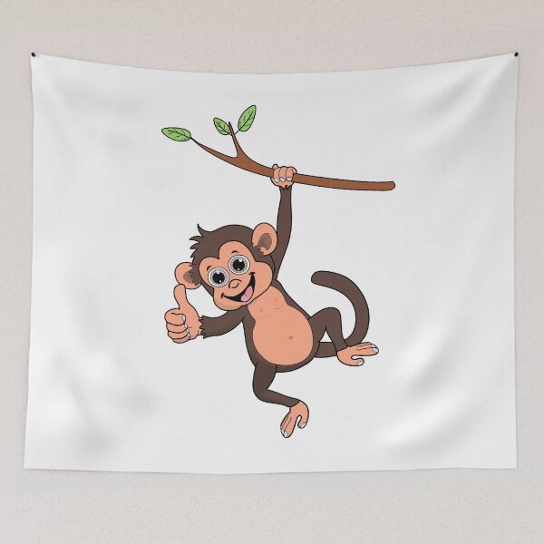 Item preview, Happy Monkey Cartoon designed and sold by AnimalsCartoon.