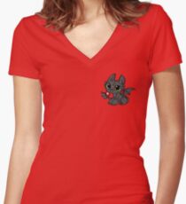Toothless Women's Fitted V-Neck T-Shirt
