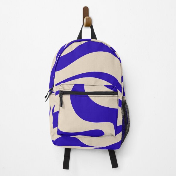 Item preview, Retro Modern Liquid Swirl Abstract Pattern Square in Cobalt Blue designed and sold by kierkegaard.