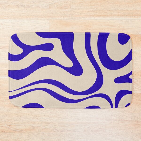 Item preview, Retro Modern Liquid Swirl Abstract Pattern Square in Cobalt Blue designed and sold by kierkegaard.
