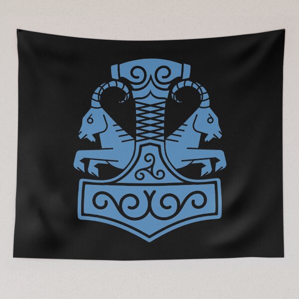 Item preview, Norse Blue Thors Viking Hammer Mjolnir Goats designed and sold by BluePagan.