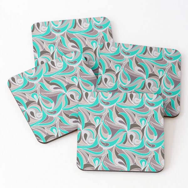Item preview, Wave curve gray turquoise designed and sold by kreativeadern.