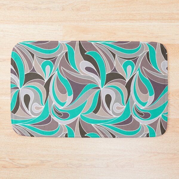Item preview, Wave curve gray turquoise designed and sold by kreativeadern.