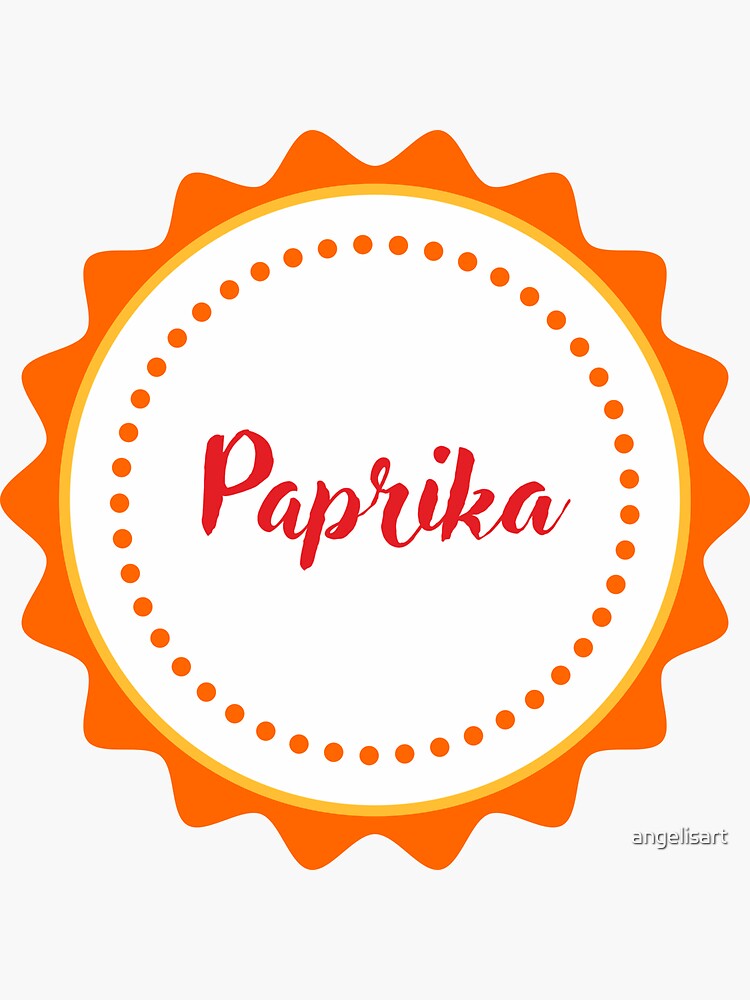 "Paprika label sticker." Sticker for Sale by angelisart Redbubble
