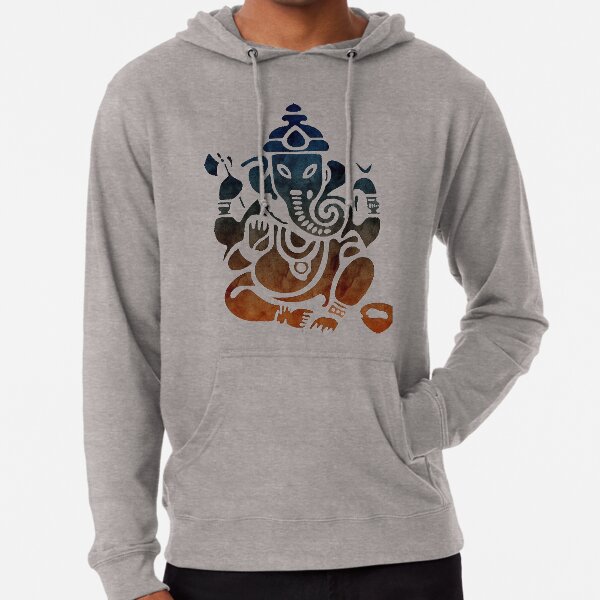 Shri Ganesha Watercolor Design Lightweight Hoodie