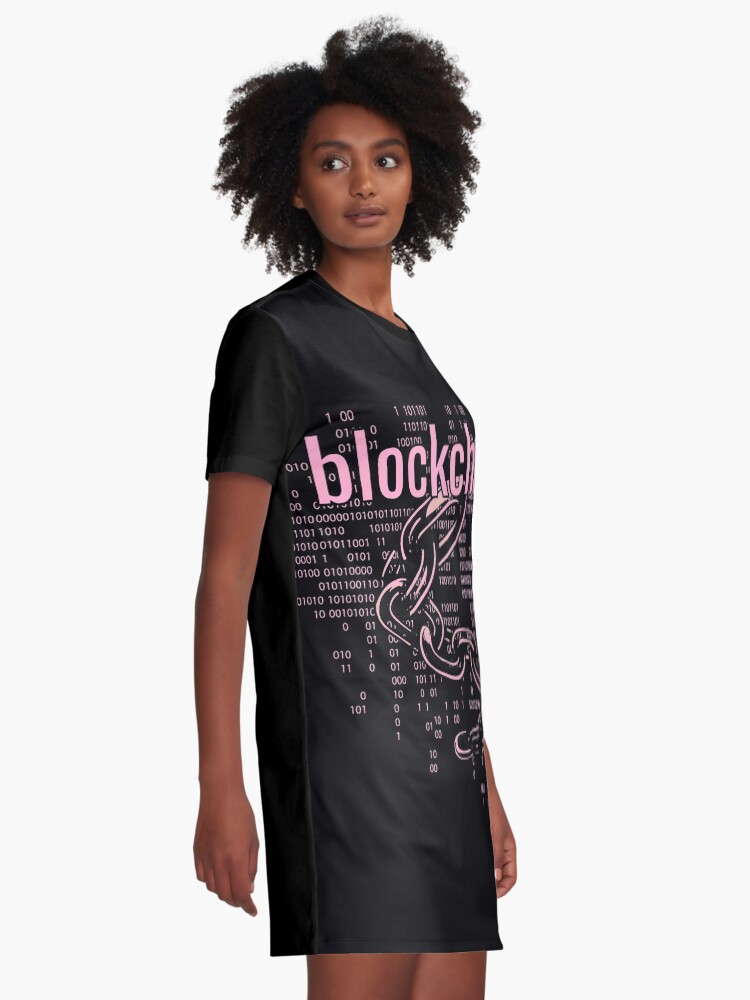 Alternate view of BlockChain Cyber Pink Graphic T-Shirt Dress