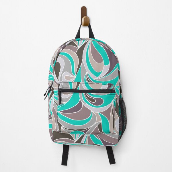 Item preview, Wave curve gray turquoise designed and sold by kreativeadern.