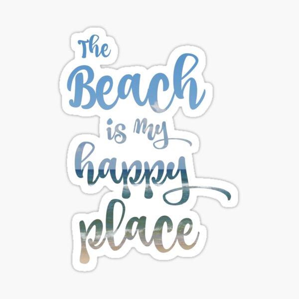 Beach Happy Place Typography Sticker