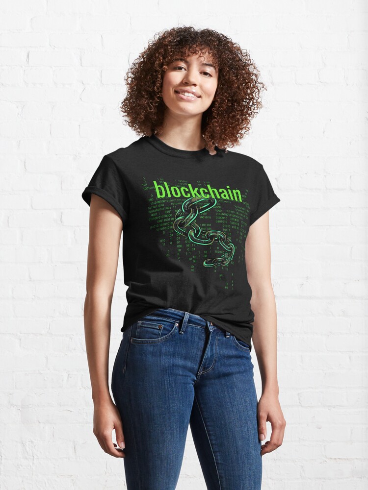 Alternate view of BlockChain Digital Green Classic T-Shirt
