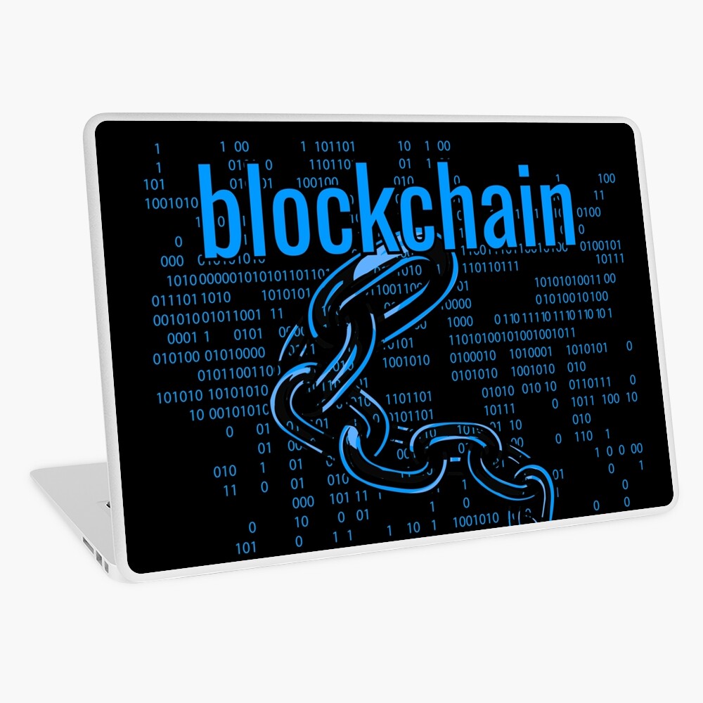 BlockChain Cyber Blue Laptop Skin