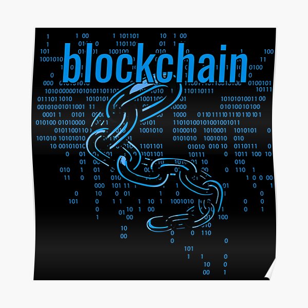 BlockChain Cyber Blue Poster