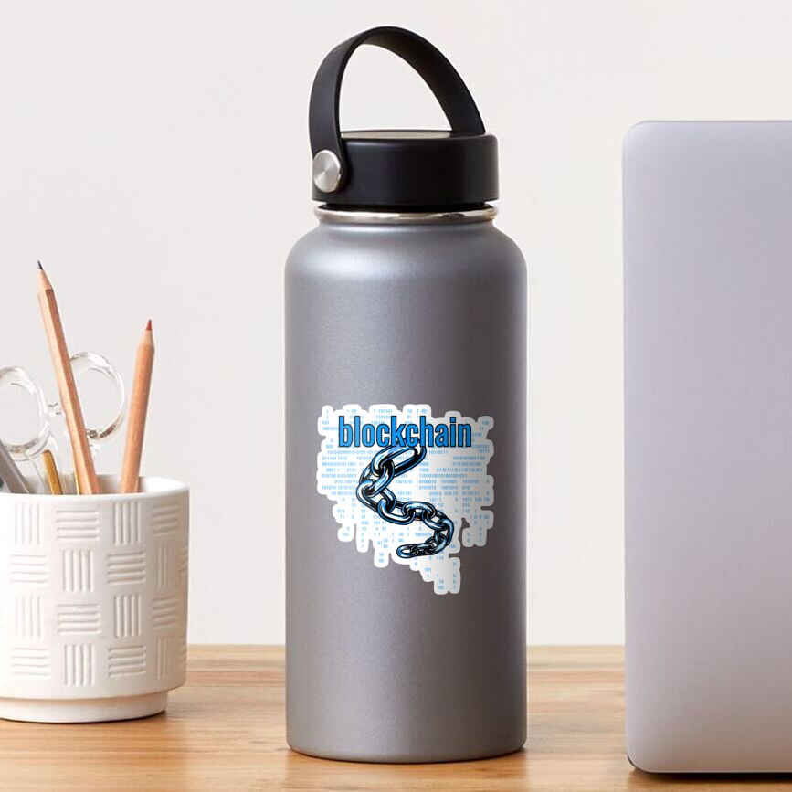BlockChain Cyber Blue Sticker