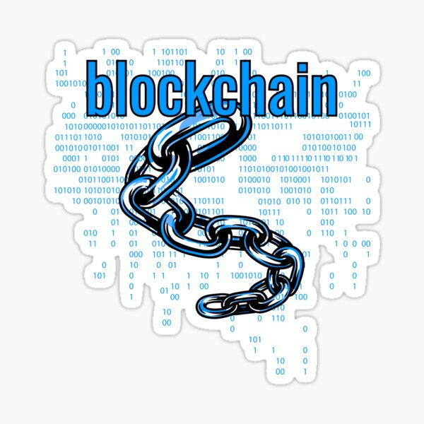BlockChain Cyber Blue Sticker