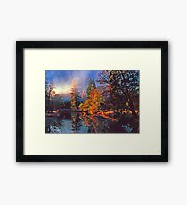 MISTY MORNING MERCED RIVER Framed Print