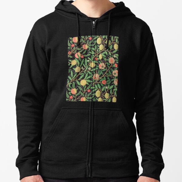 William Morris Fruit Pattern Zipped Hoodie