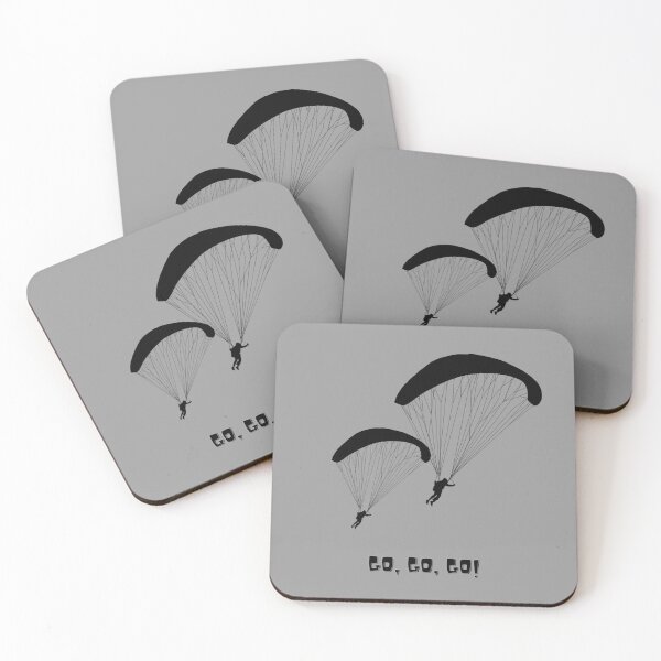Item preview, Go, go, go! design with parachute - black designed and sold by HobbiesAndFun.