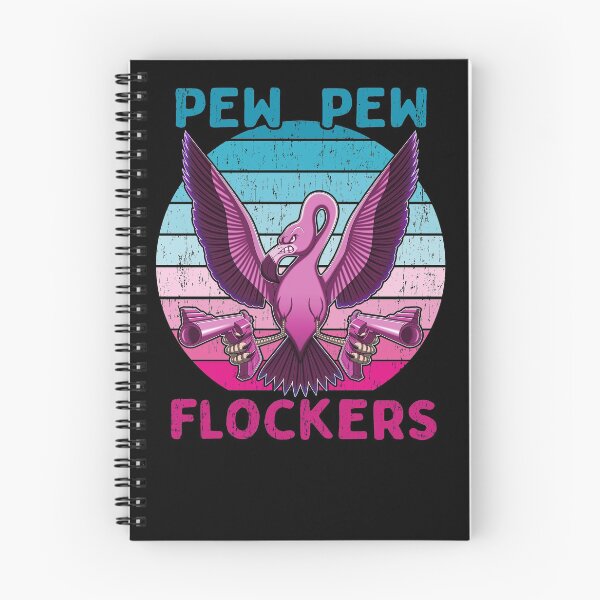 Item preview, Pew Pew Flockers - Funny Flamingo - Graphic - T-Shirt - b designed and sold by Gerdek.