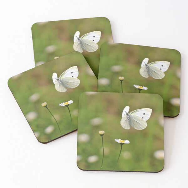 Item preview, Delicate white butterfly preparing to land on dandelions designed and sold by kswild.